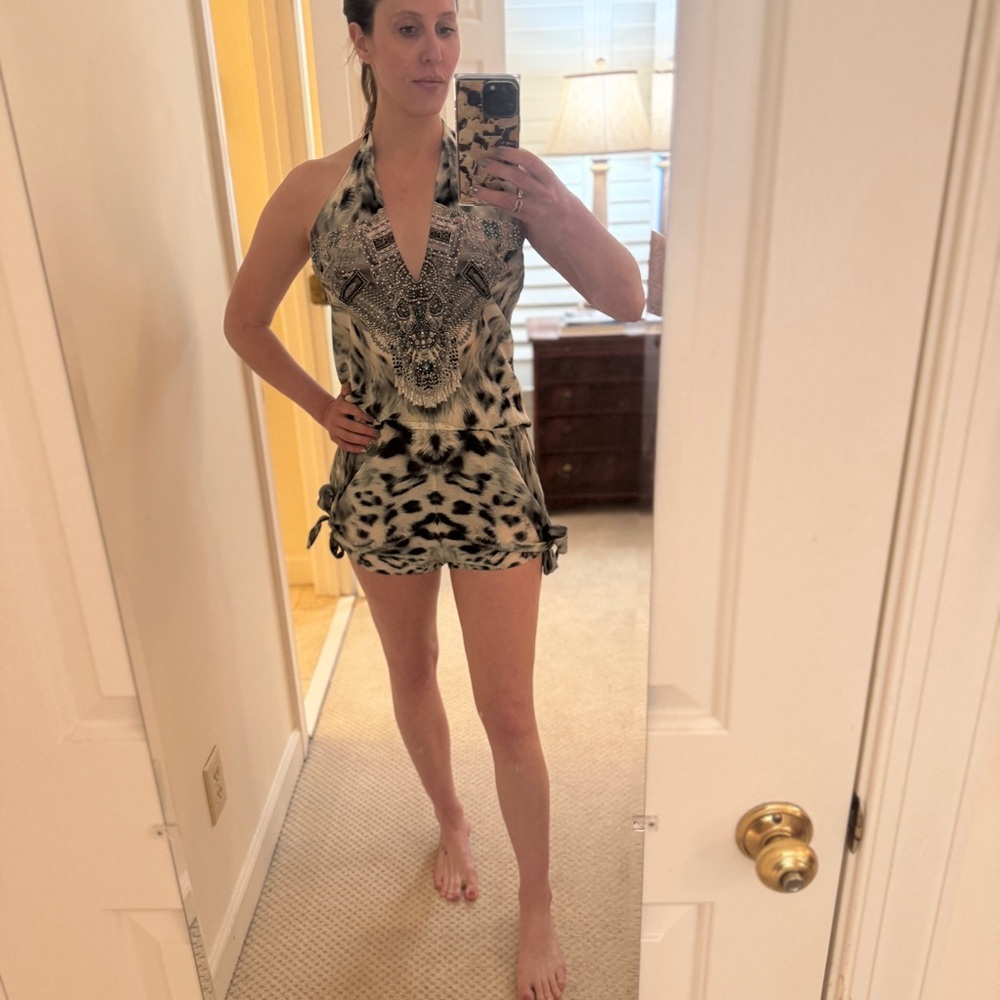 Camilla Animal Print Halter Jumpsuit